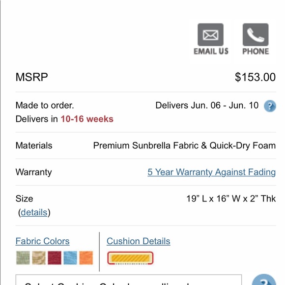 Outdoor chair cushions - set of 10; 2 “Tuscan” - green, and 8 “natural” - white - Picture 15 of 15